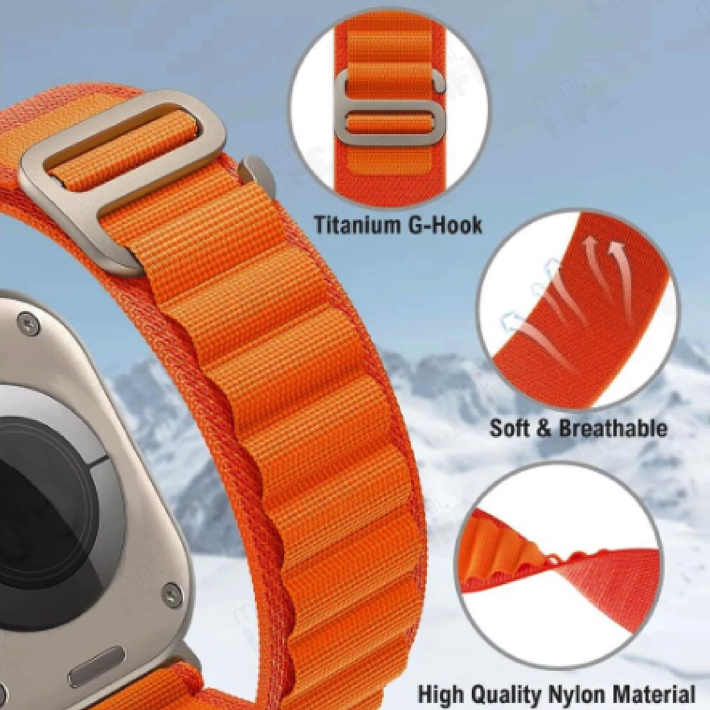 [ พร้อมส่ง ] สาย ผ้า ไนล่อน สำหรับ iWatch Alpine nylon sport band loop Strap สาย อัลไพน์ series 1 - 9 se Ultra