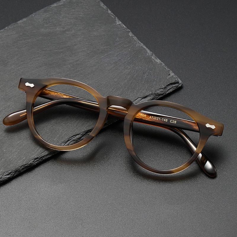 แฟชั่นรอบกรอบแว่นตาผู้ชาย Acetate กรอบแว่นตาผู้หญิง Vintage Handmade แว่นตา