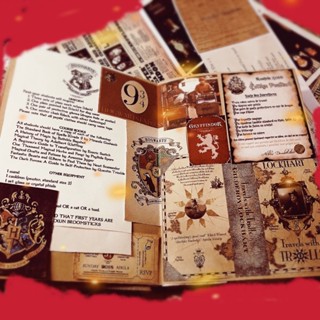 ❏✐┇กระดาษวัสดุหนังสือคู่มือ Harry Potter ย้อนยุคครบชุด (DIY ตัดเอง)