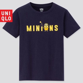 UNIQLO เสื้อยืด ลาย MINION (สินค้าใหม่ พร้อมป้าย บรรจุในห่อ) ของแท้ เสื้อผ้าเด็กผู้ชาย