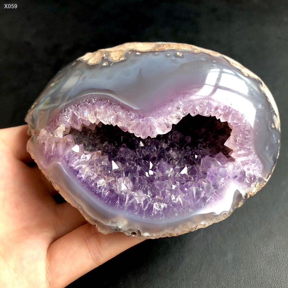 X059Free shipping1pcs Agate Amethyst Crystal Cave crystal specimen Home furnishing decoration stone and crystal Reiki he