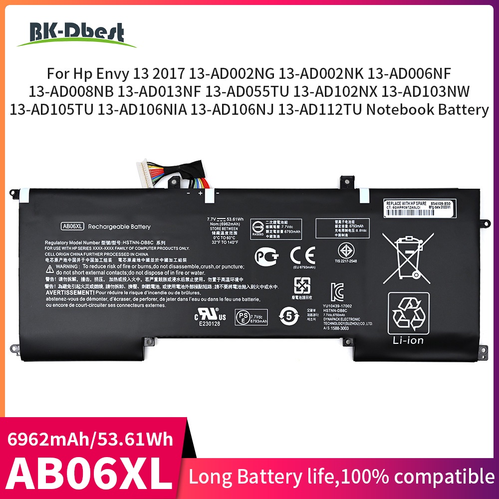 BK-Dbest 7.7โวลต์53.61Wh แล็ปท็อปแบตเตอรี่ AB06XL สำหรับ Hp Envy 13 2017 13-AD002NG 13-AD002NK 13-AD006NF