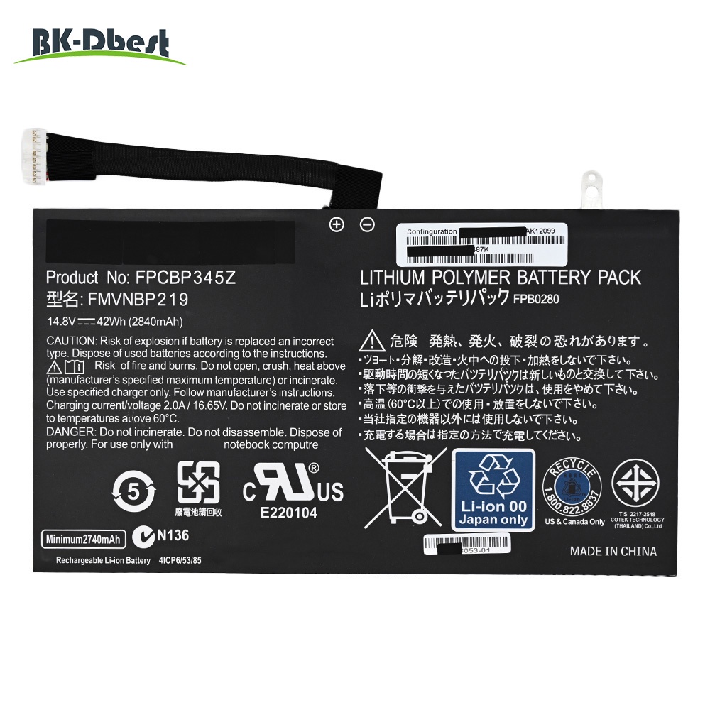 BK-Dbest Original FMVNBP219แบตเตอรี่แล็ปท็อปสำหรับ Fujitsu LifeBook UH572 UH552 Ultrabook FPB0280 FP