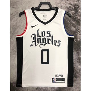 hot pressed nba Los Angeles Clippers No. 0 Westbrook  white V basketball jersey