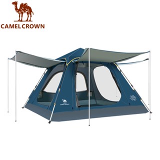 CAMEL CROWN เต็นท์กลางแจ้ง 5-6 คน เต็นท์อัตโนมัติ สามประตู กันฝน และกันแดด