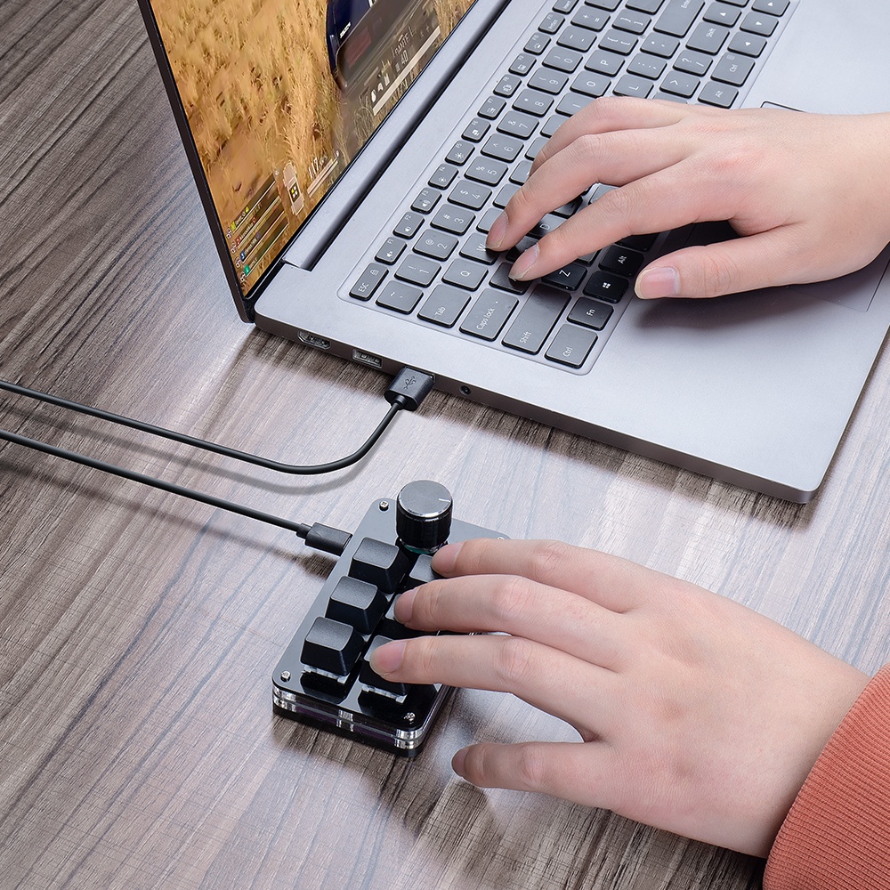 ปุ่มกดคีย์บอร์ด มาโคร RGB 3 คีย์ ขนาดเล็ก สําหรับเล่นเกม