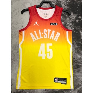 hot pressed 2023 nba all star No. 45 Mitchell  yellow basketball jersey