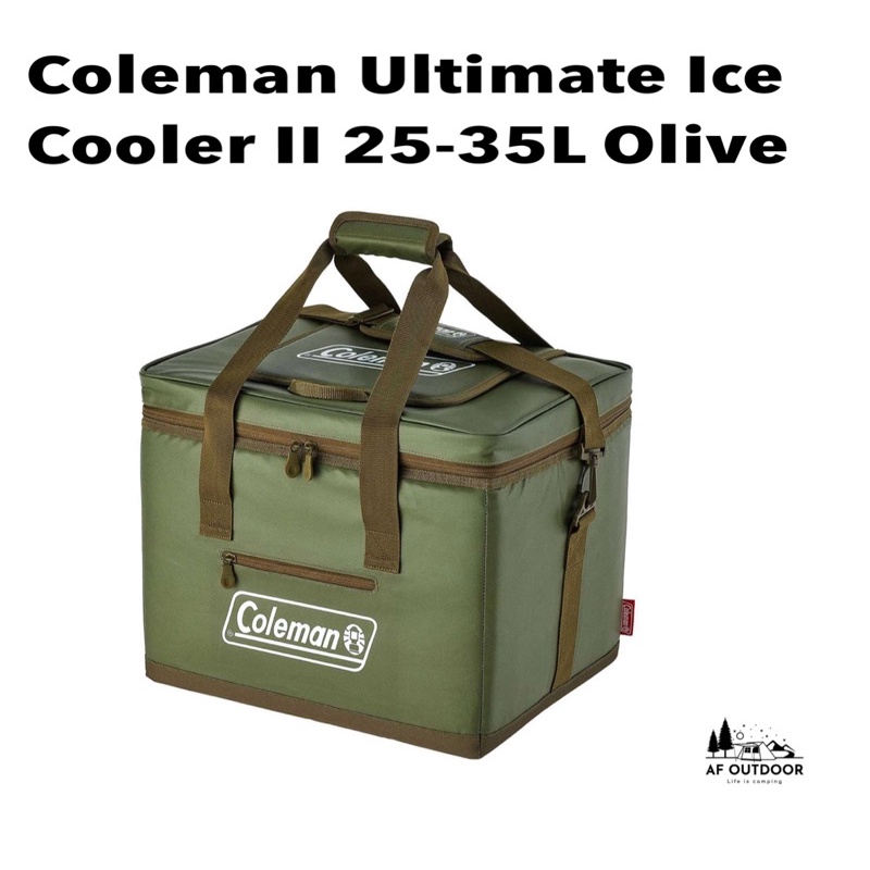 +พร้อมส่ง+Coleman Ultimate Ice Cooler II 25-35L Olive กระเป๋าเก็บความเย็นแบบผ้าพับได้ ขนาด25-35L น้ำหนักเบา