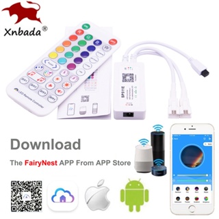 Xnbada SP511E ตัวควบคุมเพลง WiFi LED สําหรับ WS2812b WS2811 Addressable Pixel RGB LED Strip Dual Output Alexa Smart Voice APP Control