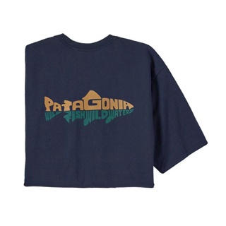 เสื้อยืดคอกลม แขนสั้น พิมพ์ลายโลโก้ Patagonia Patagonia สไตล์คลาสสิก แฟชั่นฤดูร้อน ใช้งานกลางแจ้ง