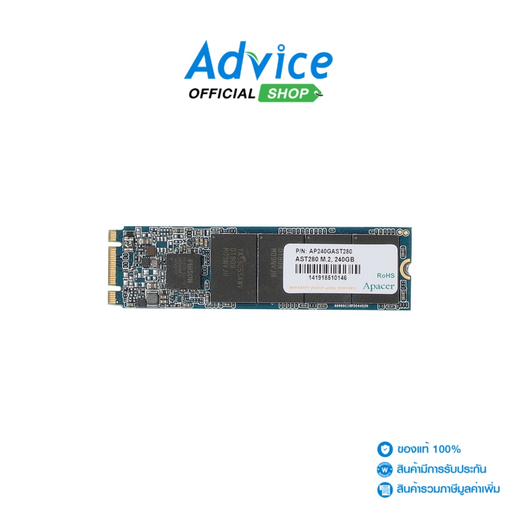 Apacer 240 GB SSD เอสเอสดี M.2 AST280 (AST280240G) SATA M.2 2280 - A0126633