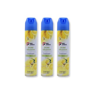 โปรช้อยส์ สเปรย์ปรับอากาศ กลิ่นเลมอน 300 มล. x 3+1 กระป๋องPro Choice Air Freshener Spray Lemon Scent 300 ml x 3+1 pcs