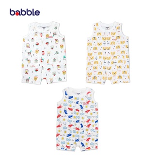 BABBLE เซตสุดคุ้ม 3 ชุด จั้มสูทขาสั้น บอดี้สูทเด็ก แบบแขนกุด อายุ 18 เดือน (proset086) (BPS)