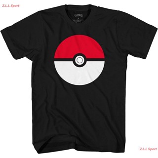 เสื้อยืดคอกลมโปเกมอน พิคาชู เสื้อยืดพิมพ์ลายการ์ตูน Pokemon Mens Big Pokémon Pokeball T-Shirt เสื้อยืดผู้ชาย เสื้อยืดผู