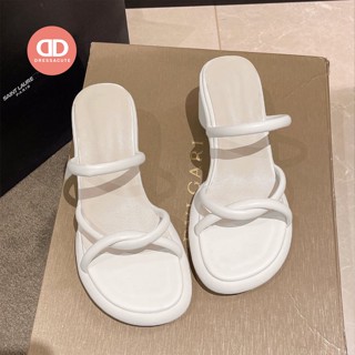 พร้อมส่ง 7655 ✨รองเท้าส้นเตี้ยแบบสวม สายไขว้ด้านหน้า สวยหรูแ…