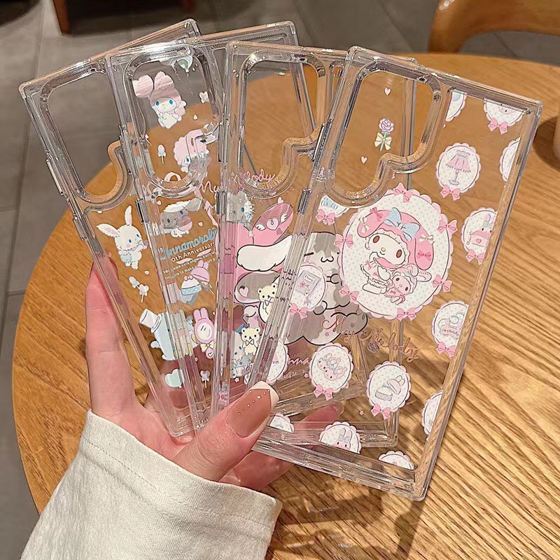 การ์ตูนน่ารัก มิโลติเคสโทรศัพท์ Samsung Galaxy S24 Ultra S24 Plus S24 S23 Ultra S23 Plus S23 S22 Ultra S22 Plus S22 S21 FE S21Ultra S21Plus S21+ Case เคสโทรศัพท์ใหม่ ความโปร่งใส ขอบซิลิโคน แผ่นหลังอะคริลิค ป้องกันการตกกระแทก เคสมือถือซัมซุง
