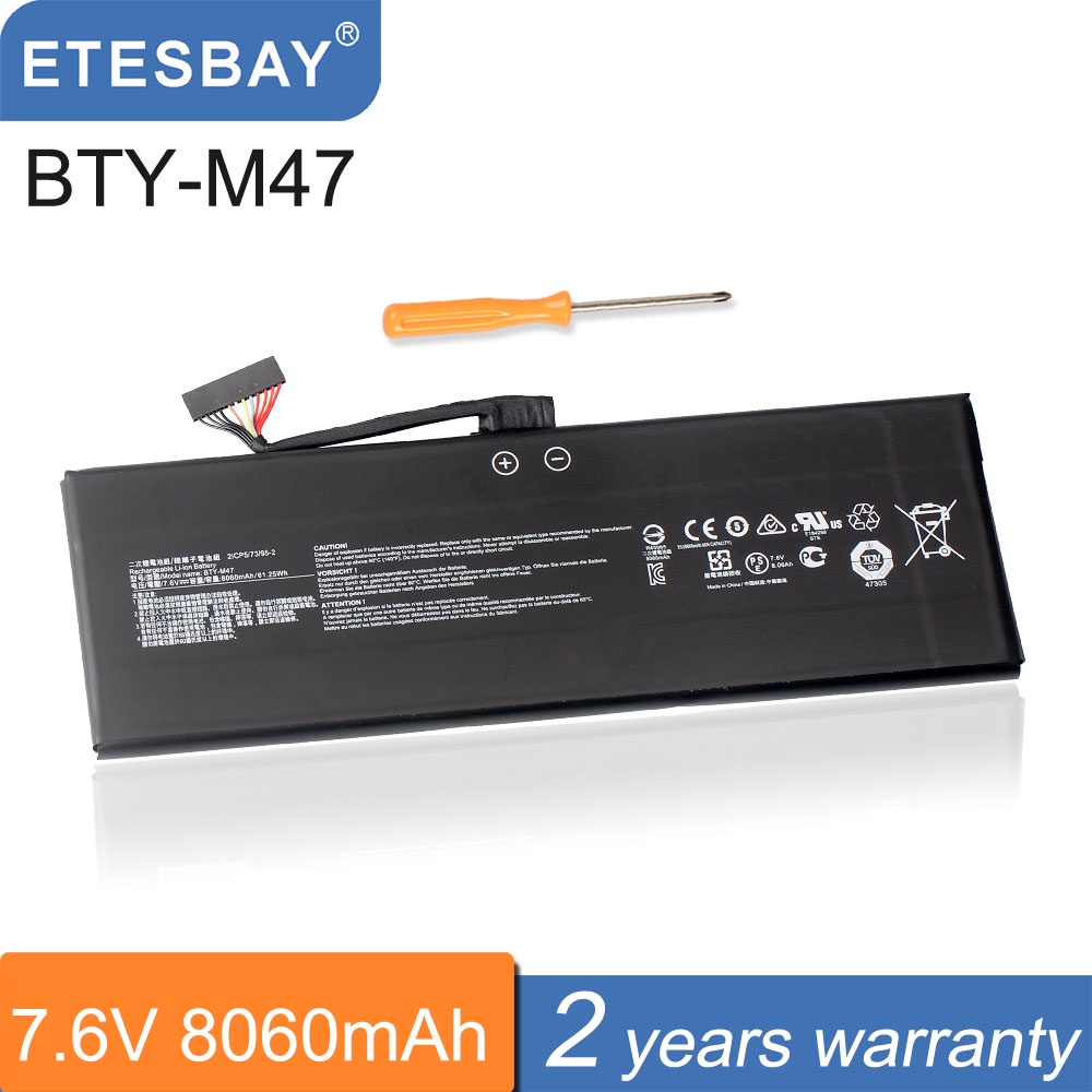 ETESBAY BTY-M47แบตเตอรี่แล็ปท็อปสำหรับ MSI GS40 GS43 GS43VR 6RE GS40 6QEB MS-14A3 MS-14A1 2ICP5/73/9