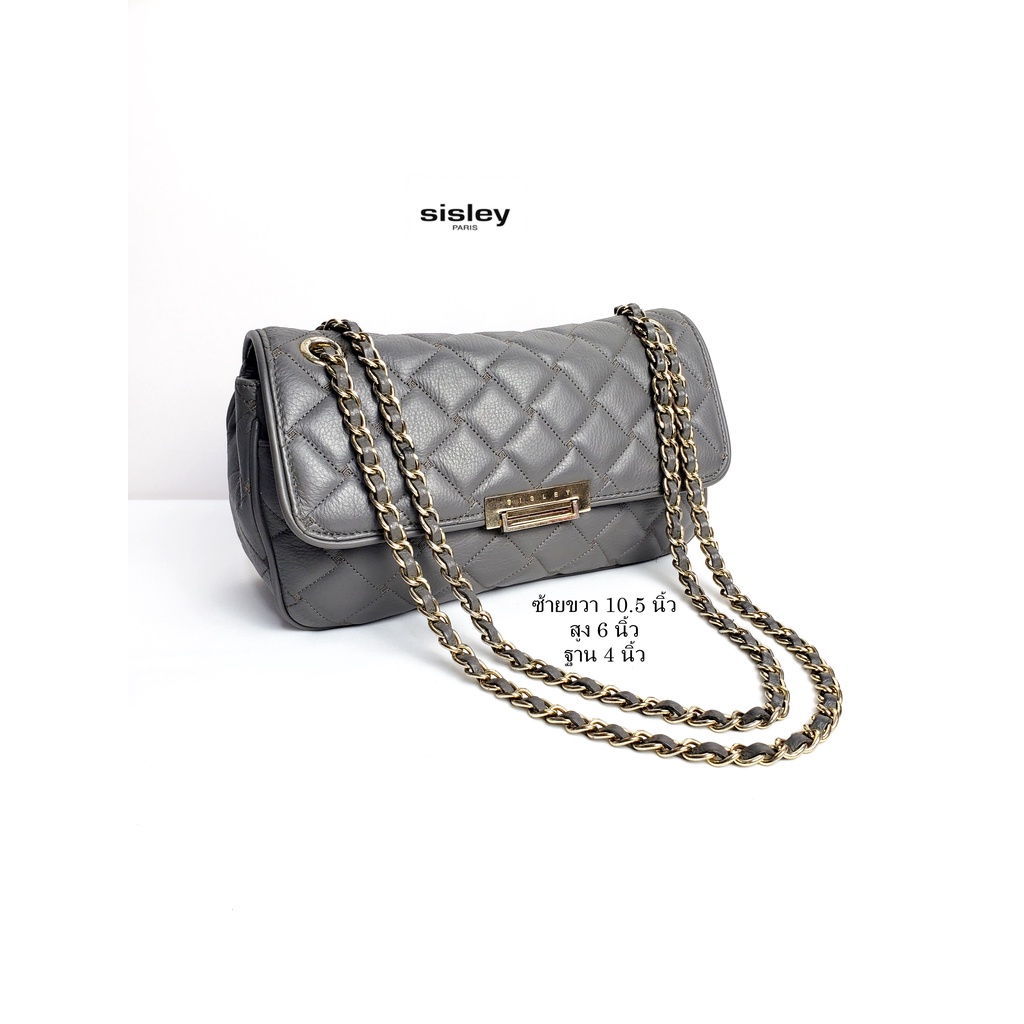 กระเป๋ามือสอง ราคา 1,200 บาท ครอสบอดี้ หนังแท้  แบรนด์ Sisley สายยาวสายเดิม