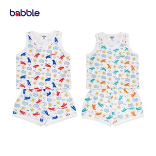 BABBLE ชุดเสื้อกล้ามเด็ก ชุดเซตเด็ก อายุ 3 เดือน ถึง 2 ปี คอลเลคชั่น Sky (สีกรม,สีส้ม) (BTV)