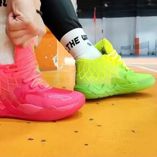 Puma Lamelo Ball Mb.01 รองเท้าบาสเก็ตบอล Rick and Morty รองเท้าวิ่ง ดูดซับแรงกระแทกและต้านทานการสึกหรอ