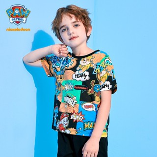 paw patrol เสื้อยืดแขนสั้นสีขาวสําหรับเด็ก