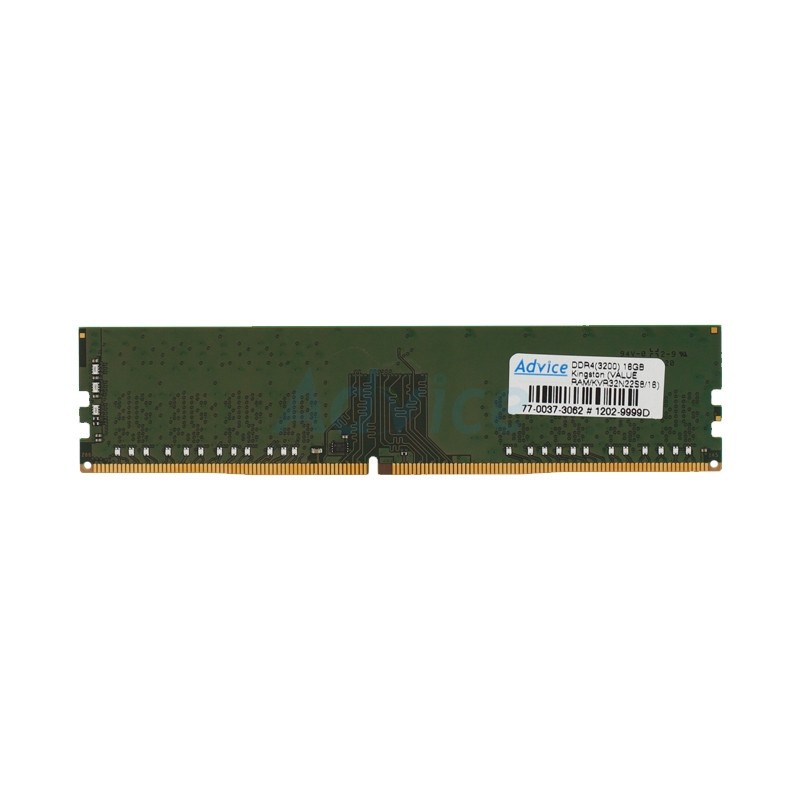 KINGSTON RAM แรม DDR4(3200) 16GB KINGSTON VALUE RAM  (KVR32N22S8/16) - A0134895 - A0134895
