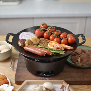 【จัดส่งภายใน 24 ชม】Korean Barbecue Grill Round Size 34cm with BBQ Grill Stove Portable ย่างบาร์บีคิวเกาหลีขนาด 34 ซม.พร้