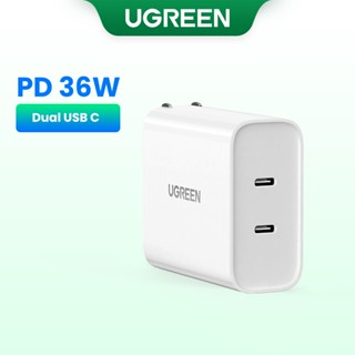 ☞✢₪Ugreen ที่ชาร์จ USB C 2 พอร์ต 36W Type C สําหรับ iPhone 14 Mini 12 Pro Max 11 Pro Max XR X 8 Plus iPad Pixel Galaxy N