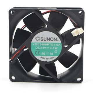 พัดลมระบายความร้อนอินเวอร์เตอร์ Sunon 8025 KDE2408PTS1-6A 8CM 24V 3.4W