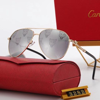 แว่นตากันแดด Cartier หรูหรา สไตล์เรโทร แฟชั่นคลาสสิก สําหรับผู้ชาย และผู้หญิง 2023