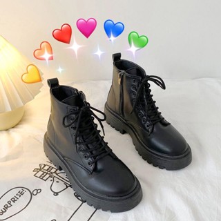 ✈▦﹊Martin boots รองเท้าบูท หุ้มข้อ สไตล์เกาหลี รองเท้าบูทแฟชั่น รองเท้าบูทผู้หญิงSD4415