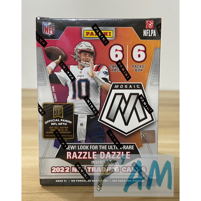 'พร้อมส่ง' 2022 Panini Mosaic NFL Blaster Box การ์ดสะสมอเมริกันฟุตบอล