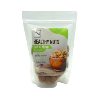 Mr.&amp;Mrs.brand Healthy Nuts Raw Almond อัลมอนด์ 100% ขนาด 200 กรัม มิสเตอร์แอนด์มิสซิส