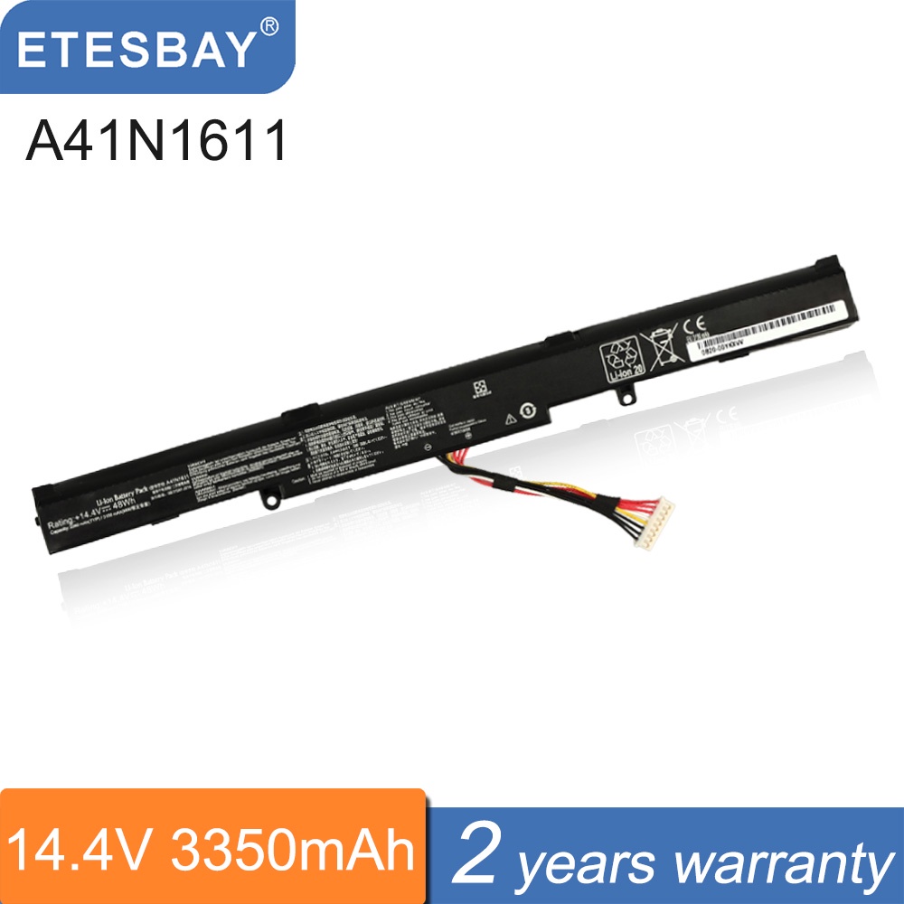 ETESBAY 14.4V 48WH A41N1611แบตเตอรี่แล็ปท็อปสำหรับ ASUS ROG Strix GL553 GL553VD GL553VE GL553VW Seri