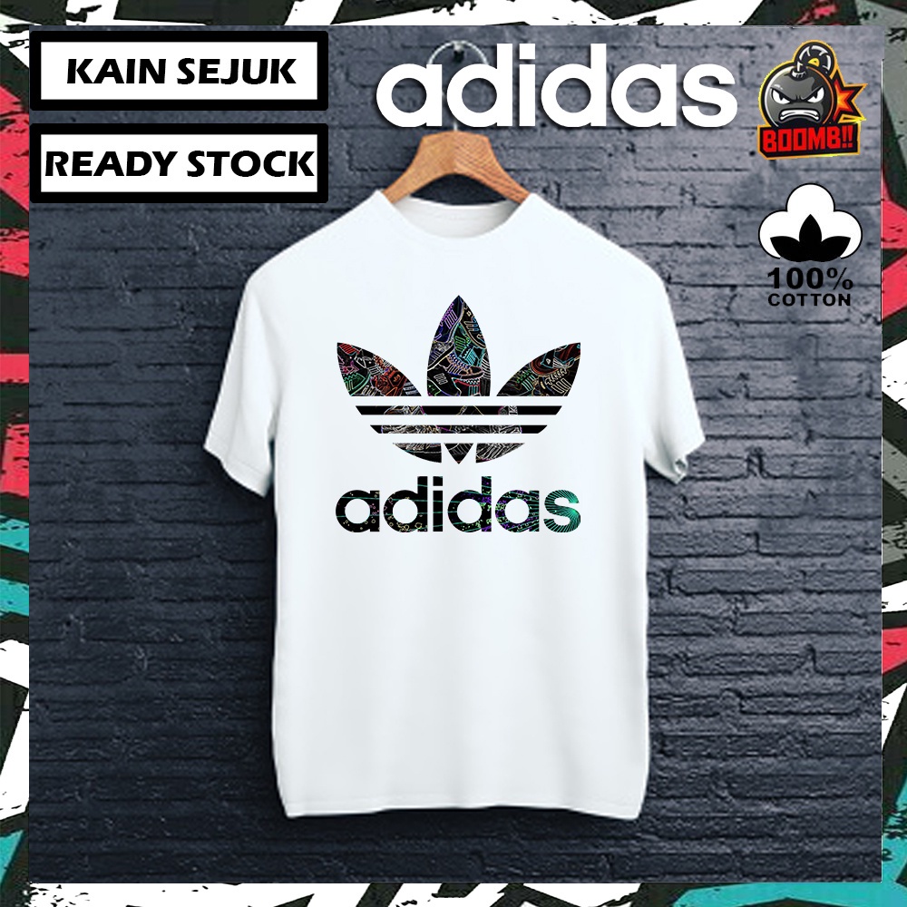 100% PREMIUM COTTON ADIDAS 3 100% Cotton Tshirt T Shirt Top Streetwear Men Women Unisex Baju Lelaki Wanita Peremp_03