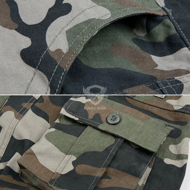 กางเกงคาร์โก้ยุทธวิธีเดินป่ากีฬากลางแจ้งผ้าฝ้ายลายพรางกระเป๋าหลายช่อง - รูปที่ 6