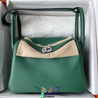 Togo Hermes Lindy 26 top-handle handmade handbag holiday traveling tote with protective feet