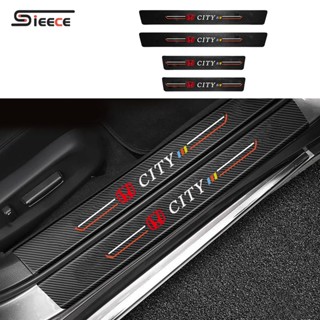 Sieece สำหรับ Honda City 4 ชิ้น กันรอยประตูรถยนต์ คาร์บอนไฟเบอร์ สติ๊กเกอร์กันรอย แผ่นกันรอยประตูรถยน สติกเกอร์ติดรถ ติดขอบประตู ฟิล์มกันรอยรถยนต์ สติ๊กเกอร์ติดรถ สติ๊กเกอร์รถยนต์ ของแต่งรถยนต์