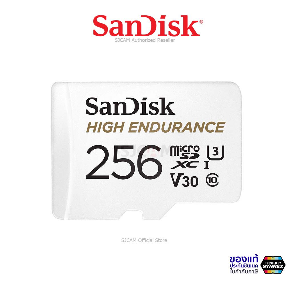SanDisk High Endurance 256GB Micro SD Card (SDSQQNR-256G-GN6IA) เมมโมรี่ การ์ด แซนดิสก์ กล้องติดรถยนต์ กล้องวงจรปิด