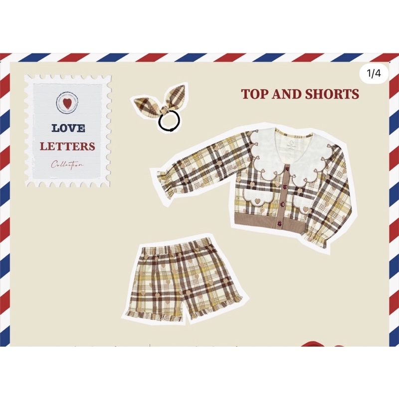 babylovett Size 3T Love Letters - Top and Shorts New