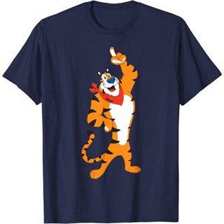 Bubunite เสื้อไม่ต้องรีด เสื้อยืดผ้าฝ้ายพรีเมี่ยม เสื้อยืด พิมพ์ลาย Frosted Flakes Tony The Tiger สําหรับผู้ชาย