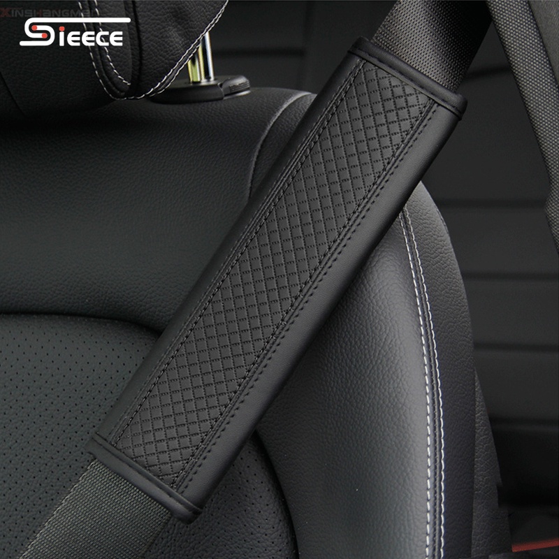 Sieece หนัง ที่หุ้มเข็มขัดนิรภัยรถยนต์ รถยนต์อุปกรณ์ภายในรถยนต์