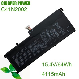 CP Original แบตเตอรี่แล็ปท็อป C41N2002 15.4V/64Wh/4115MAh สำหรับ ZenBook Pro 15 UX535L UX535LH UX535LI UX535LI-WB723R UX