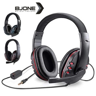 ™◕BJONE หูฟังเกมมิ่ง มีไมค์ 3.5mm หูฟังเกมส์มิ่ง มีไมค์ PC หูฟังเล่นเกม  หูฟังครอบหู สำหรับโทรศัพท์/PS5/PS4/XBOX ONE