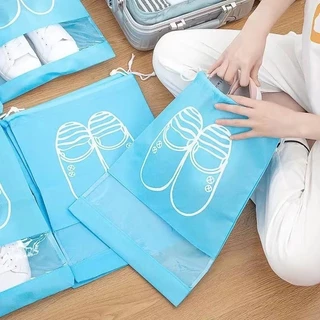 ถุงใส่รองเท้าแบบหูรูด ถุงเก็บรองเท้า พกพาง่ายสะดวกและเป็นระเบียบ