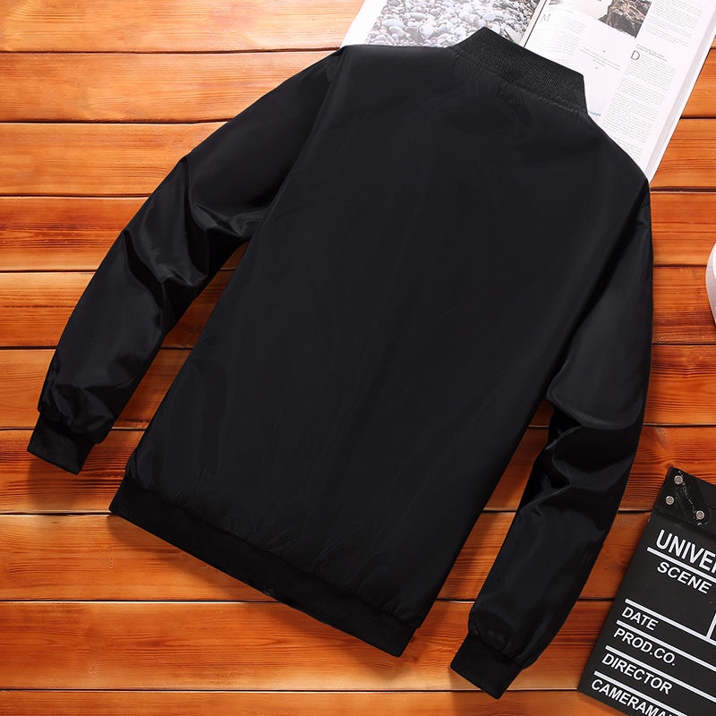 2025 แจ็คเก็ตสีดำ เสื้อแจ็กเก็ต แขนยาว แฟชั่นสำหรับผู้ชาย - รูปที่ 3