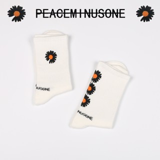 PEACEMINUSONE GD สไตล์ไฮสตรีท ฮิพฮอพ ถุงเท้าสเก็ตบอร์ด แฟชั่น ผู้ชายและผู้หญิง ถุงเท้าท่อกลาง