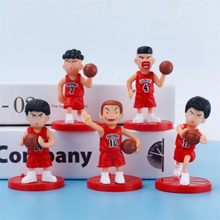 โมเดลฟิกเกอร์พลาสติก รูปปั้น Slam Dunk Kaede Rukawa Hanamichi Sakuragi เหมาะกับของขวัญ สําหรับตกแต่งรถยนต์ จํานวน 5 ชิ้น ต่อชุด