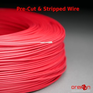 สายไฟ สายไฟอ่อน สายถักคอม 18awg UL 1007 Custom PC Cable Wire Pre-Cut &amp; Stripped Wire สีแดง [RED][พร้อมส่ง]