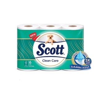 Scott สก๊อตต์ คลีนแคร์ กระดาษชำระ หนา 3 ชั้น ( แพ็ค 6 ม้วน ) กระดาษทิชชู่ ทิชชู่